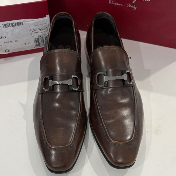 Salvatore Ferragamo Men\'s Brown Leather Loafers Dinamo Size 10EE with box main image 4